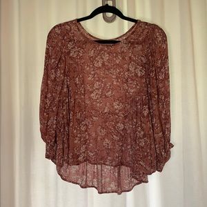 Lucky brand Size Small long sleeve floral blouse